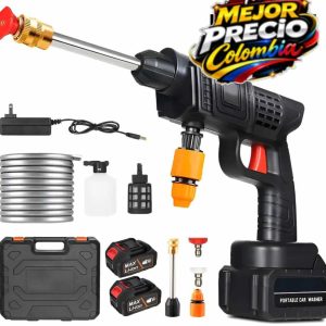 Hidrolavadora portátil inalámbrica de 48V con doble batería para lavado de autos en Pereira y Colombia