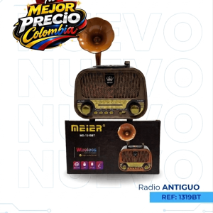 Radio retro estilo vintage con bluetooth y madera, disponible en Pereira y Colombia